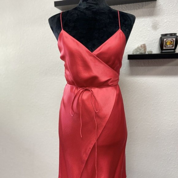 Michelle Mason Little Red Dress Wrap Minidress in Scarlet Silk - Picture 13 of 14